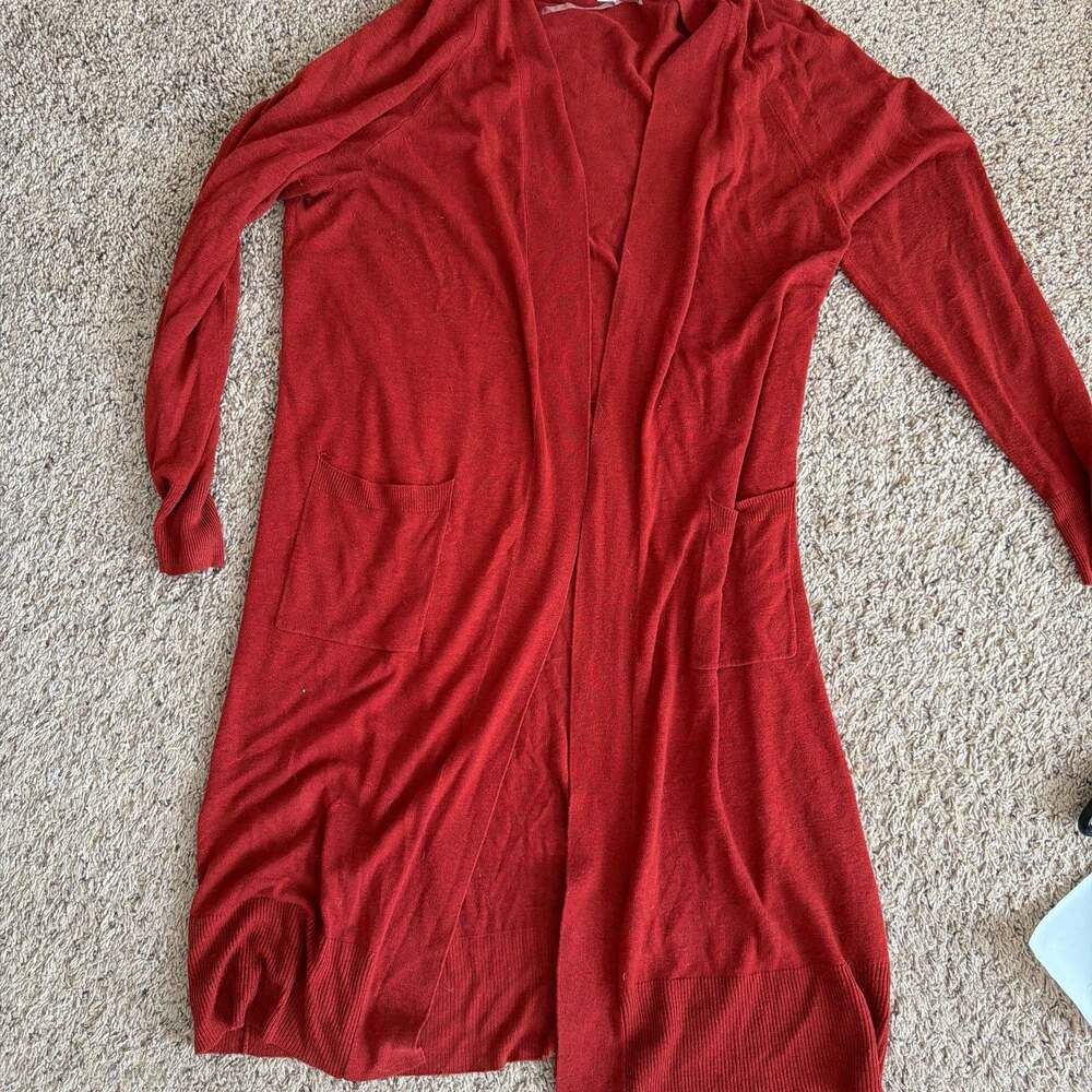 A New Day Teal Regular Marled Open-Front Long Cardigan Sweater